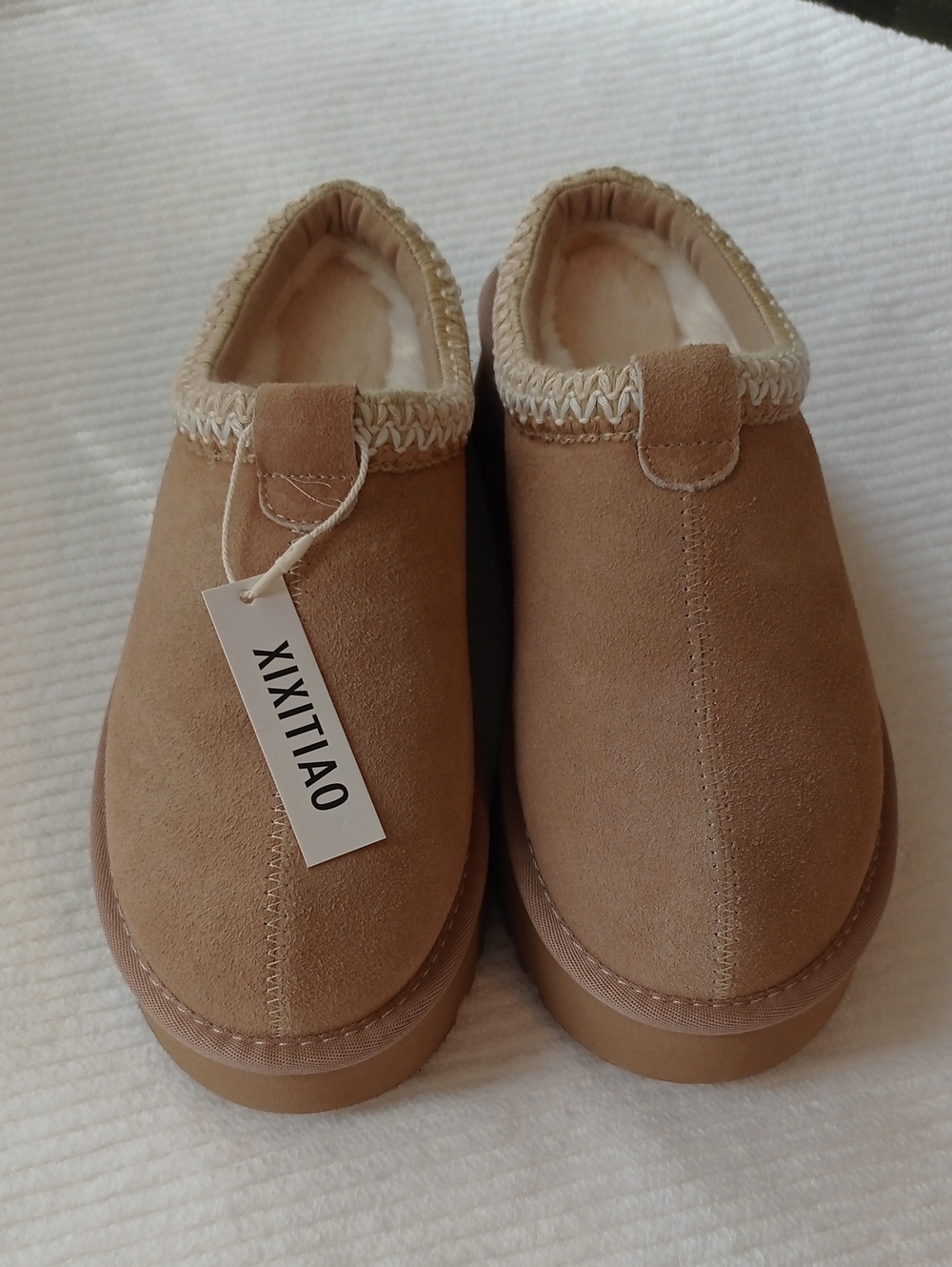 XIXITIAO Women's Tan Suede Mule Clogs
